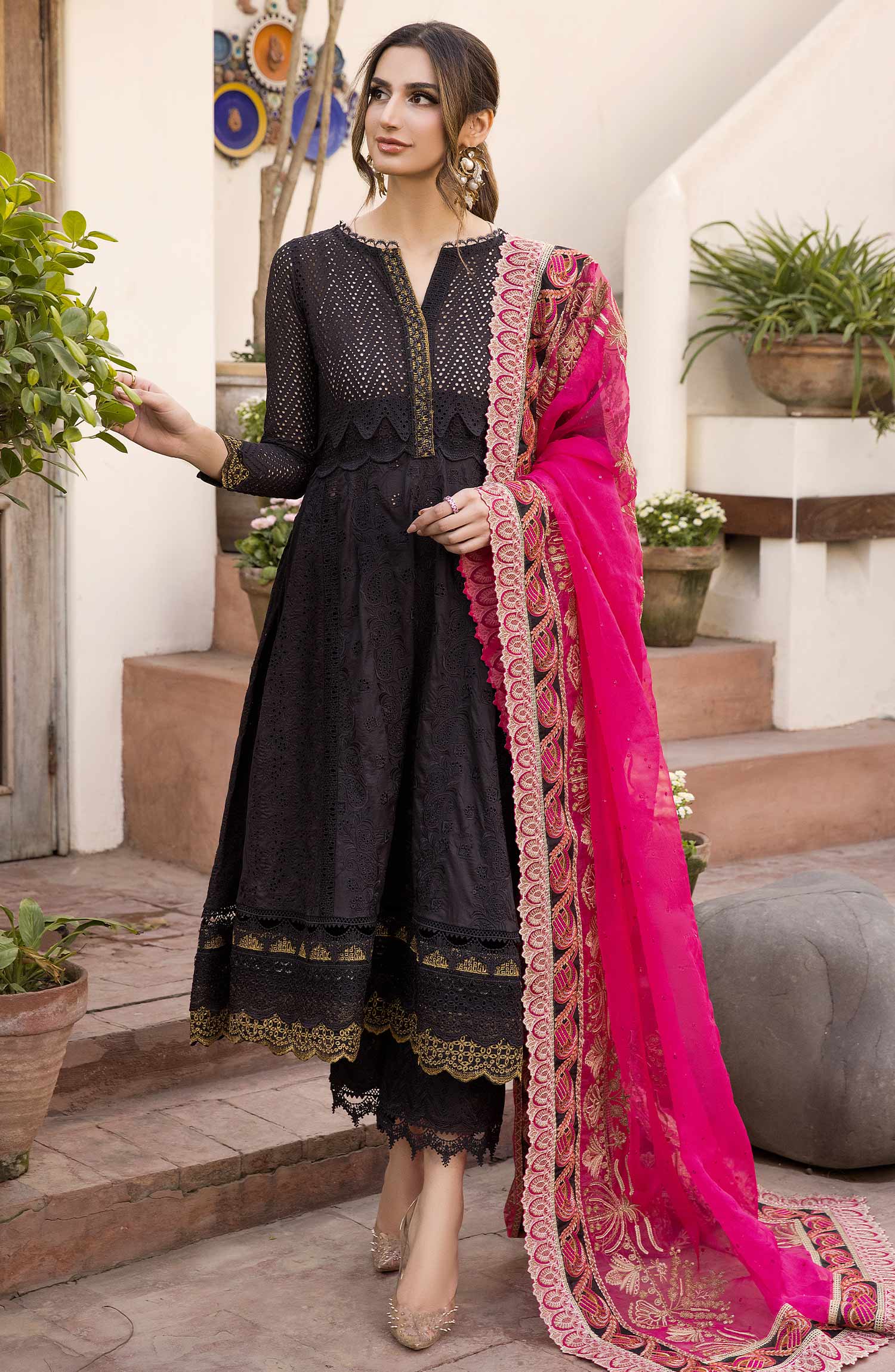 princess polly baby blue dress Black Handcrafted Chikankari Kasab Jaal & Mukaish embellished suit set   HAANIA.IN